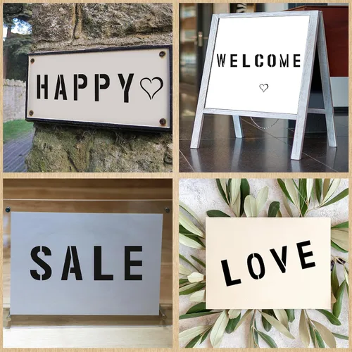 Vista 6 de 42 piezas de conjunto de plantillas entrelazadas trazables, plantillas de letras reutilizables de 2 pulgadas para pintar, números y símbolos