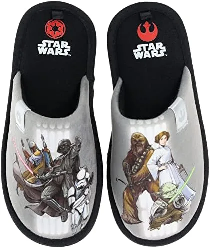 Vista 6 de STAR WARS Pantuflas Mismatch Family Slide Slippers, amortiguación de espuma viscoelástica, para interiores y exteriores, Stormtrooper Princess Leia