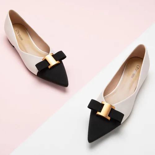 Vista 2 de C.Paravano Zapatos planos para mujer I Flat para mujer de cuero I puntiagudo I zapatos planos de ballet para mujer I Slip on Dressy Flats