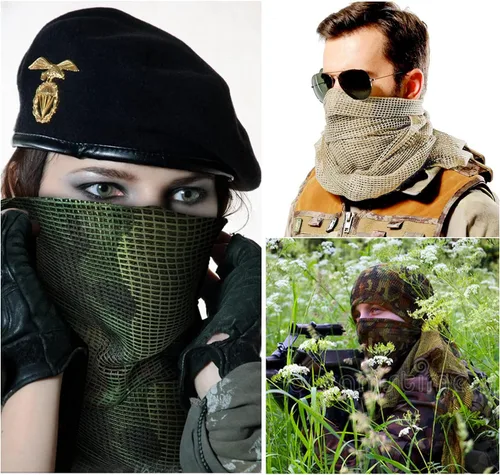 Vista 8 de GRVCN Velo de Francotirador Bufanda Táctica Red de Malla de Camuflaje Corporal Militar, Bufanda de Patrón de Camuflaje de Doble Cara ACU