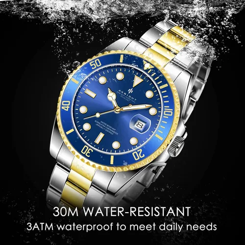 Vista 6 de BENYAR Mens Watches, Waterproof Chronograph Analog Quartz Movement Men's Wrist Watch, Fashion Business Easy Read Luminous Watches for Men with