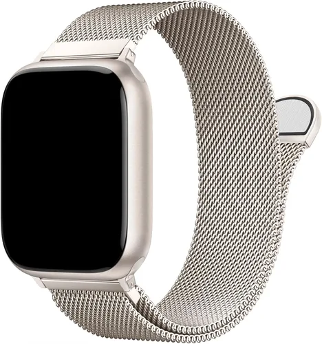 Vista 8 de Milanese Loop Compatible with Apple Watch Bands 46 44 45 49mm Men and Women A-Medianoche