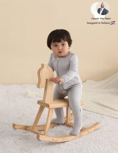 Vista 4 de Jimonda Pijama de bambú para bebé, unisex, para niños y niñas, de una pieza, manga larga, cierre de cremallera de 2 vías, mameluco