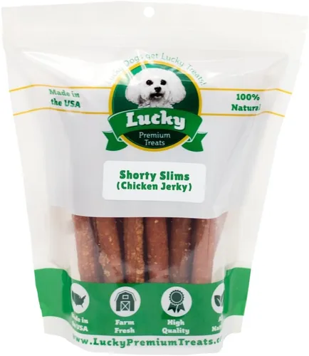 Vista 7 de Lucky Premium Treats Lucky Shorty Slims - Golosinas para perros de carne de res y palitos crujientes para masticar con carne de res real para perros