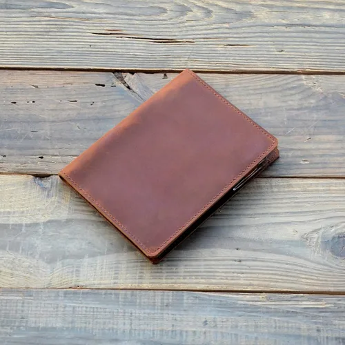 Vista 4 de JJNUSA Funda de cuero compatible con cuadernos Rite in the Rain en espiral, funda de cuero genuino envejecido para cuaderno encuadernado 3 x 5 Marrón