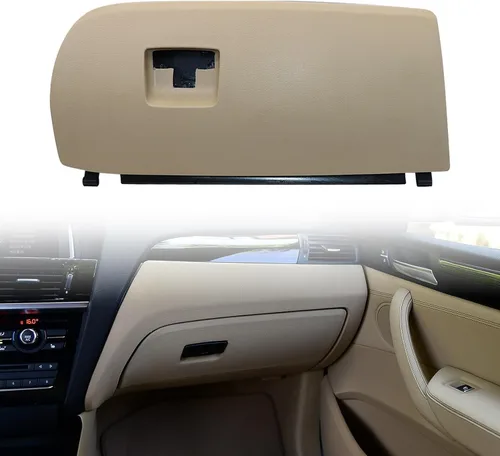 Vista 2 de NLQR Tapa Cubierta de Puerta de Guantera del Tablero de Color Beige, Compatible con BMW X3 F25 2011-2017 X4 F26 2015-2018, Reemplaza 51-16-6-839-000
