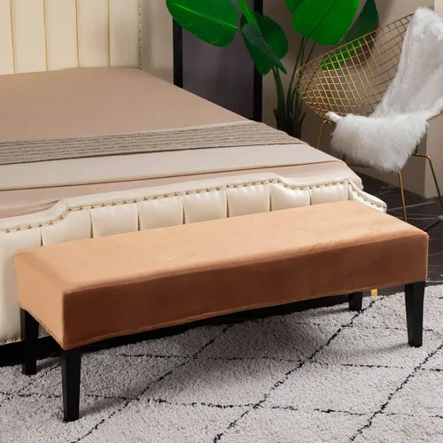 Vista 26 de Fundas de banco rectangulares, funda extraíble para silla de comedor, ajuste suave, universal, elásticas, antipolvo, lavable, protector de asiento