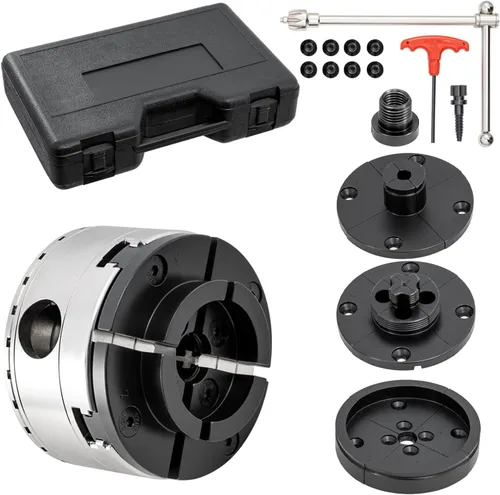 Vista 8 de CXRCY Portabrocas de torno de 4 pulgadas para carpintería, juego de mandíbulas de torno de madera autocentrante de 4 mandíbulas con rosca de 1 x 8