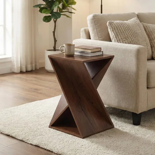 Vista 10 de Moderna mesa auxiliar trenzada única en su tipo, mesa auxiliar de granja, granja, sala de estar, mesa decorativa de dormitorio, diseño