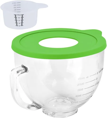Vista 7 de Tazón de acero inoxidable compatible con mezclador Kitchenaid de 4.5/5 cuartos de galón, con tapa, cuenco inoxidable de 5 cuartos de galón