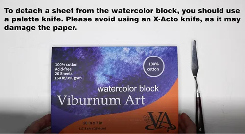 Vista 7 de Viburnum Art Bloc de papel de acuarela de algodón, 160 libras/12.35 oz/m², prensa en frío, bloque de acuarela, papel de artista para adultos