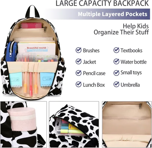 Vista 3 de AUIVTY Mochila escolar para niños y niños, Negro