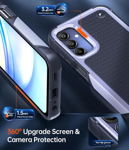 Vista 5 de LeYi Funda para Samsung Galaxy A15-5G: Funda para teléfono Galaxy A15 5G con protector de pantalla