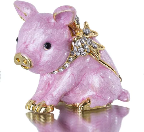 Vista 8 de YU FENG Adorno decorativo de figuras de camello de cristal dorado de 2.4 pulgadas, estatuas de camello esmaltadas doradas, caja de joyería