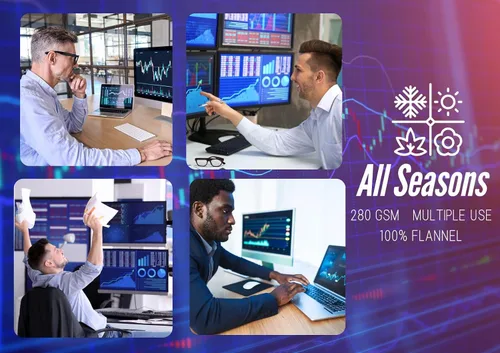 Vista 5 de InnoBeta Regalos del mercado de valores, manta de la suerte para hombres y mujeres, manta de franela para comerciante, corredor, asesor financiero