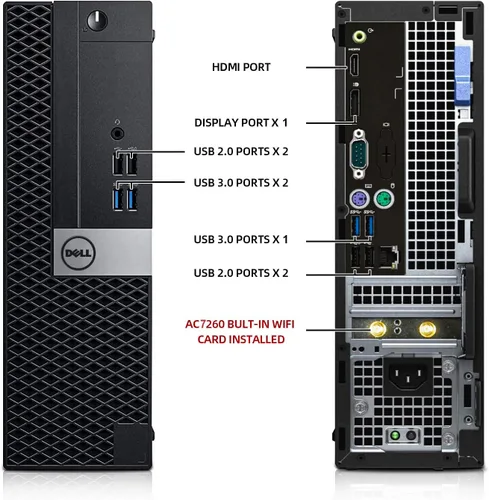 Vista 2 de Dell Computadoras de escritorio OptiPlex 3040, Intel Core i7-6700 3.4GHz, 16 GB Ram nuevo SSD de 512 GB, Intel AC7260 WiFi Bluetooth integrado