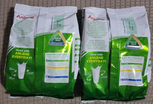 Vista 2 de Anlene Bebida de leche en polvo de vainilla lisa 10.58 oz, paquete de 2