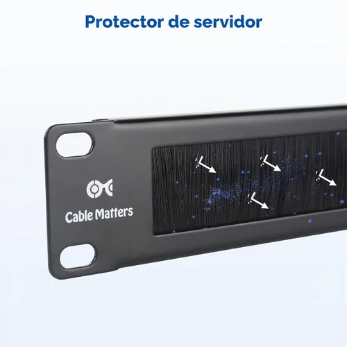 Vista 4 de Cable Matters Paquete de 2 paneles de cepillos de montaje en rack de 1U