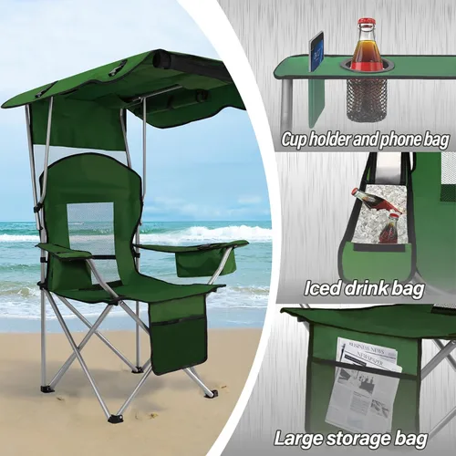 Vista 4 de Silla de camping, silla plegable portátil para interiores y exteriores
