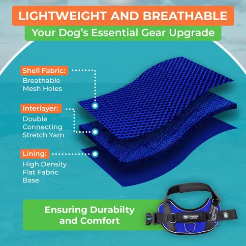 Vista 14 de Joyride Harness Chaleco de malla de verano – Arnés para perro 2.0 sin tirones – Chaleco ajustable y transpirable – Etiqueta de nombre personalizada