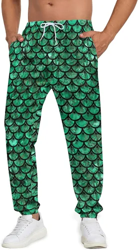 Vista 2 de INZVKJLU Pantalones deportivos para hombre, pantalones deportivos con estampado 3D, pantalones de entrenamiento con 2 bolsillos laterales
