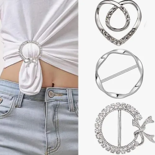 Vista 42 de 4 piezas de clip de anillo de bufanda para mujer, broche de perlas y flores, hebilla de metal para chal, accesorios de decoración para damas y niñas