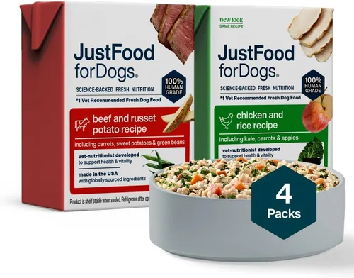 Vista 21 de JustFoodForDogs Pantry Fresh - Paquete variado de comida húmeda para perros, comida completa o complemento alimenticio para perros, recetas
