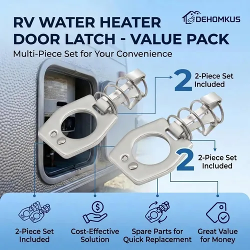 Vista 7 de 2 piezas de pestillo para calentador de agua de RV, cerradura de leva giratoria, pieza de repuesto para calentador de agua de RV/caravana, conjunto