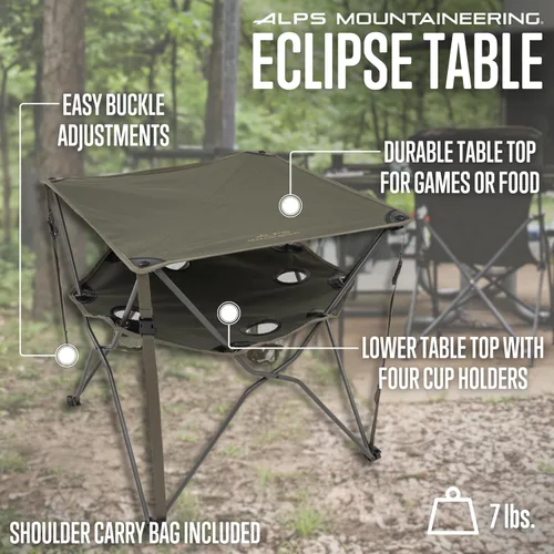 Vista 3 de ALPS Mountaineering Eclipse - Mesa de camping y juego portátil, compacta con bolsa de transporte