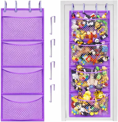 Vista 10 de Honeyera The Original - Almacenamiento de animales de peluche (patentado) – Organizador sobre la puerta para rellenos, juguete de peluche/hamaca