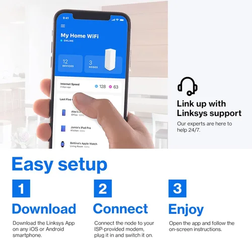 Vista 5 de Linksys Enrutador WiFi Atlas Pro 6 - Router WiFi 6 AX5400 - Sistema WiFi de malla de doble banda - Enrutadores de malla WiFi 6 - Router inalámbrico
