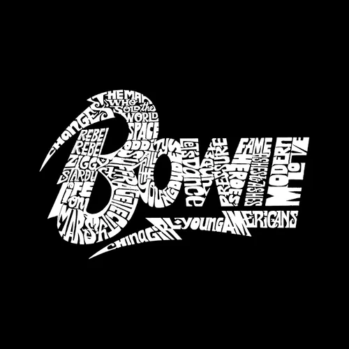 Vista 2 de LA POP ART Womens Word Art T-Shirt - David Bowie Logo