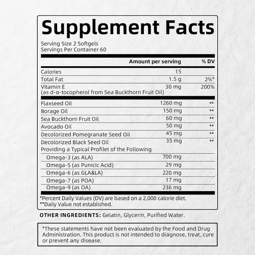 Vista 5 de Omega vegano 3 5 6 7 9 cápsulas blandas 1600 mg a base de plantas DHA EPA