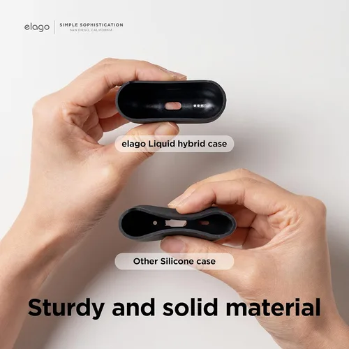 Vista 5 de elago Liquid Hybrid - Funda para AirPods Pro 2 con cordón, compatible con AirPods Pro de 2ª generación, protección de triple capa, resistente al