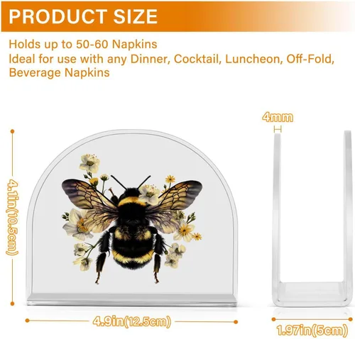 Vista 3 de Servilletero de abeja para mesa, dispensadores de servilletas de tejido acrílico, servilleteros de cóctel para cocina, mesa de comedor, bar