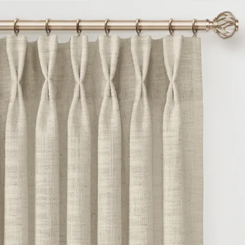 Vista 13 de INOVADAY Cortinas Plisadas con Memoria Entrenada de 96 Pulgadas de Largo, Cortinas de Lino para Sala de Estar, Juego de 2 Paneles de Cortinas Dark
