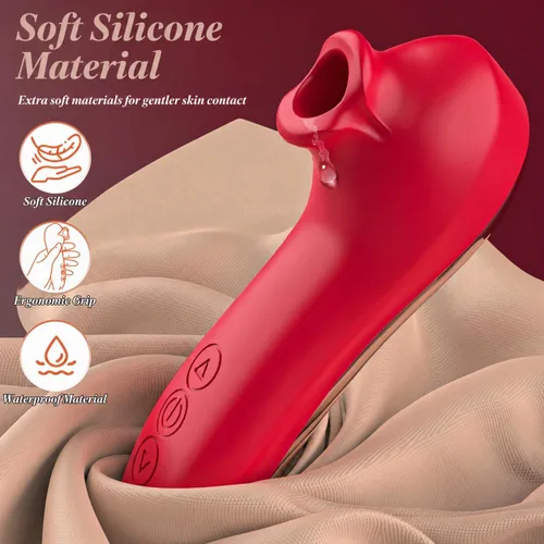 Vista 3 de Sucking Vibrator Rose Toy - Sex Toys for Women Clitoral Sucker Vibrators Adult Toys with 10 Sucking & Vibrating Modes, Womens Rose Sex Toy Suction
