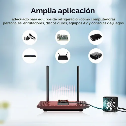 Vista 6 de ELUTENG Ventilador USB dual de 1.575 in con 3 velocidades ajustables 5 V