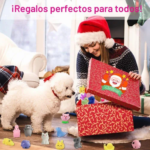Vista 7 de 100 Pcs Mochi Squishy Fidget Toy, Mini Squishies Bulk Party Favors for Kids Animal/Fruit