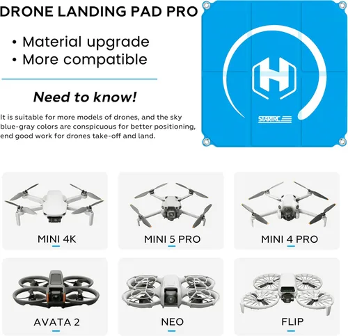 Vista 2 de STARTRC Almohadilla de aterrizaje para dron, universal, impermeable, portátil, plegable, rápido para Neo 2/Aavata 360/Mini 5 Pro/4/3/2 SE/4K/DJI
