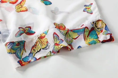 Vista 5 de WEIYAN - Blusa de gasa tipo cárdigan para mujer, holgada, kimono para la playa