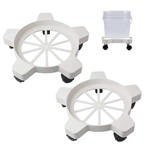 Vista 13 de CNQLIS Dolly de cubo de 5 galones con 5 ruedas giratorias giratorias, 75 libras, color negro 2PCS-BK
