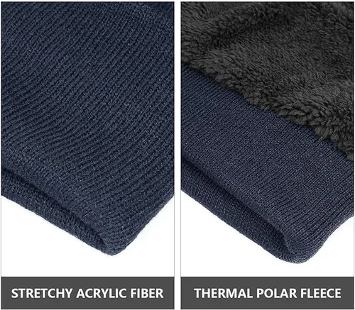 Vista 3 de Gorro de invierno para uso diario, forro polar térmico para esquiar, para hombres y mujeres