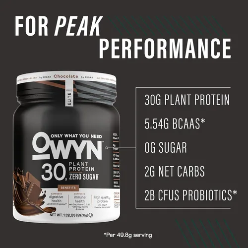 Vista 2 de OWYN Only What You Need Pro Elite Polvo de proteína de alto contenido, 30g de proteína vegana para la recuperación después del entrenamiento