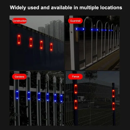 Vista 8 de Paquete de 2 lámparas solares de advertencia, impermeables, mini LED, luz estroboscópica para coche, luz estroboscópica de seguridad para bicicleta