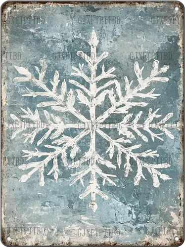 Vista 17 de Letreros de Navidad de Metal Vintage de Lata, May You Never to Too Grown Up to Search The Skies Christmas Eve 8x12 Pulgadas Arte Rústico de Pared