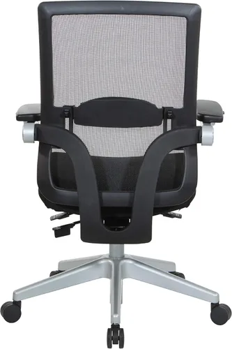 Vista 8 de Space Seating Serie 867 Silla de gerente ajustable con respaldo de malla transpirable, soporte lumbar y brazos abatibles acolchados, asiento de tela