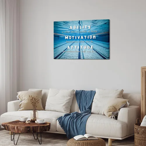 Vista 4 de iHAPPYWALL Cuadro grande para piscina, arte de pared, ejercicio relajante con habilidad, motivación, actitud, inspirador, gimnasio, póster impreso