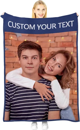 Vista 15 de Manta personalizada con imagen, manta personalizada para parejas, manta de fotos para sofá, familia, Navidad, Halloween, cumpleaños, boda, regalos
