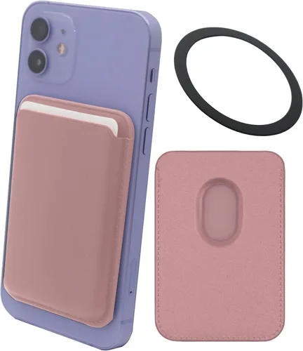Vista 11 de Cartera magnética para tarjetas con anillo para MagSafe iPhone 14/13/12 Mini Plus y Pro Max, funda de cuero resistente y segura para teléfono